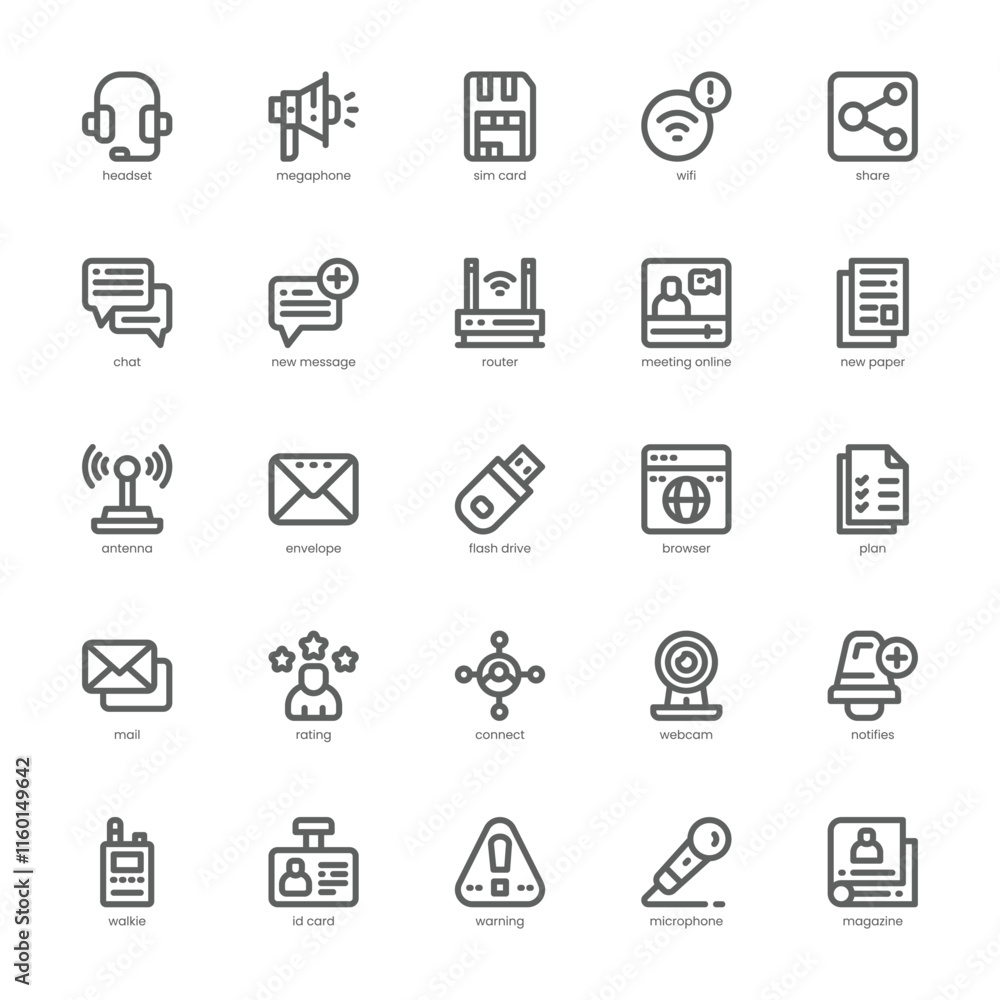 Communication Core icon pack for your website, mobile, presentation, and logo design. Communication Core icon outline design. Vector graphics illustration and editable stroke. Communication Core icon pack for your website, mobile, presentation, and logo design. Communication Core icon outline design. Vector graphics illustration and editable stroke.