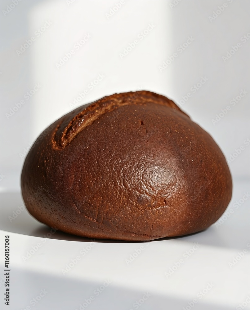 Freshly Baked Dark Rye Bread Loaf on a Minimalist Surface Freshly Baked Dark Rye Bread Loaf on a Minimalist Surface