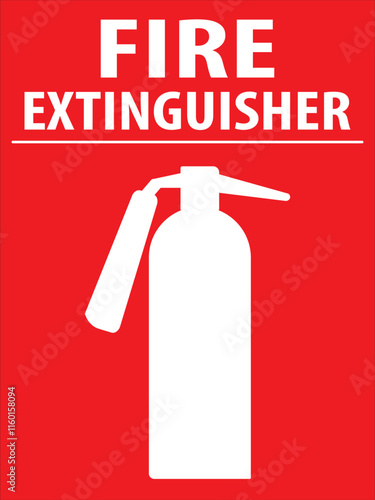 Fire extinguisher red color sign vector.eps
