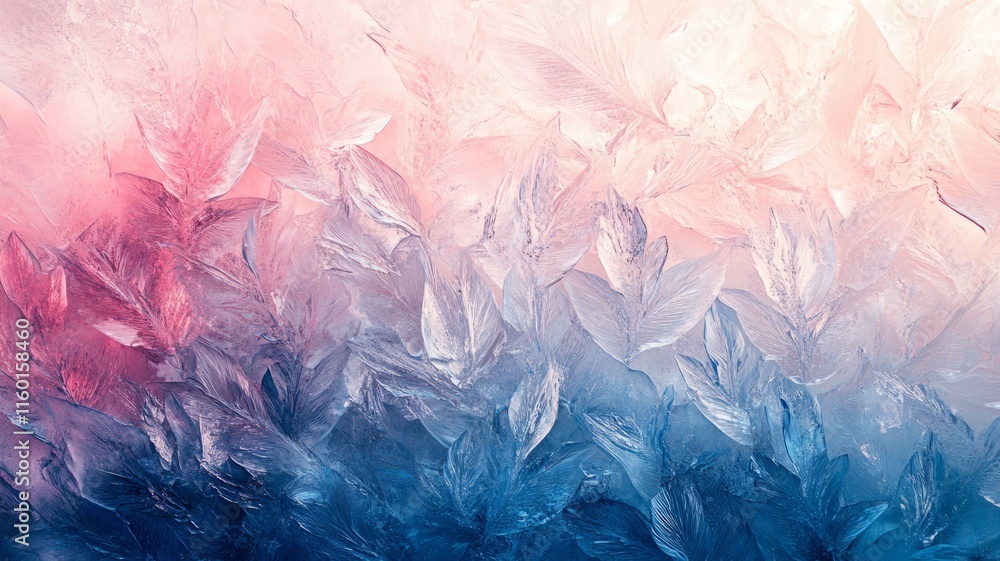 Abstract Ice Crystals Pink Blue Frost Patterns Abstract Ice Crystals Pink Blue Frost Patterns