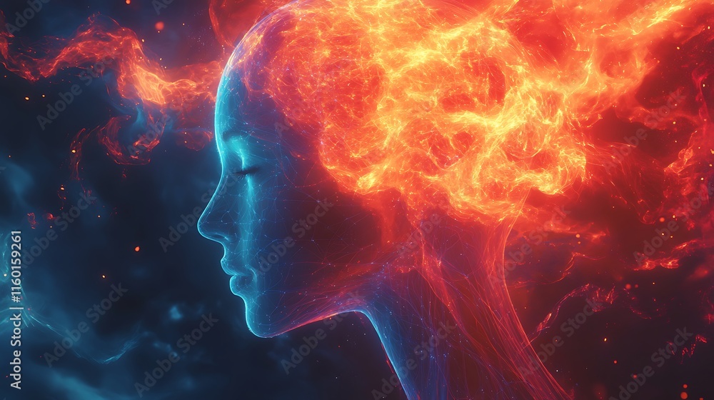 Creative explosion of emotions in digital art abstract concept Creative explosion of emotions in digital art abstract concept