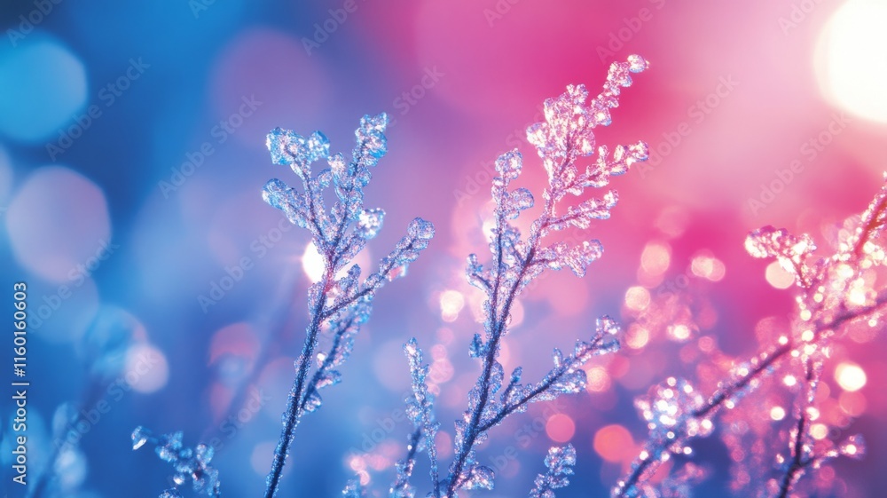 Frost Covered Branches Winter Wonderland Scene Frost Covered Branches Winter Wonderland Scene
