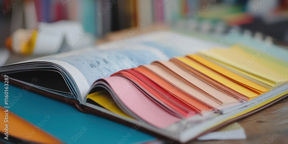 A tutorial book opened to a page with DIY project instructions, with hands-on materials ready for crafting. A tutorial book opened to a page with DIY project instructions, with hands-on materials ready for crafting.