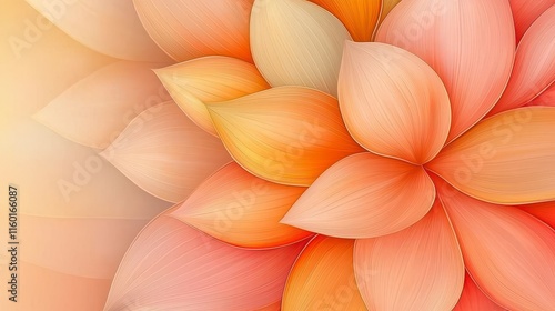 Wallpaper Mural Vibrant abstract floral design featuring soft peach and orange petals in gentle gradients Torontodigital.ca