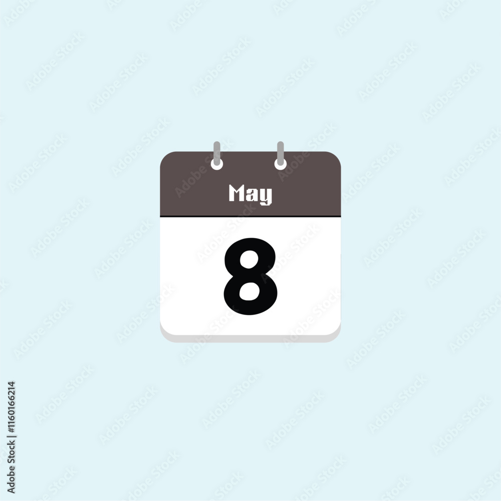 May 8th: Calendar Date Icon May 8th: Calendar Date Icon