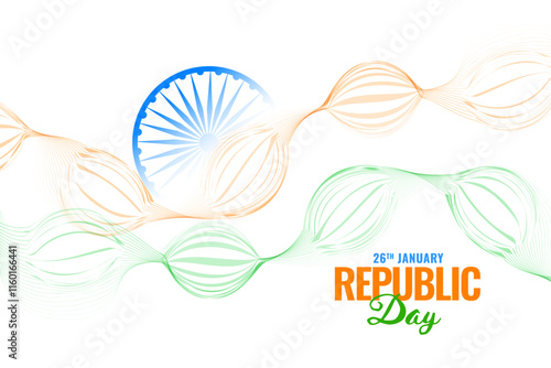 indian republic day flag background with ashok chakra design