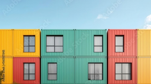 A multiunit container housing project showcasing creative architectural layouts midconstruction photo