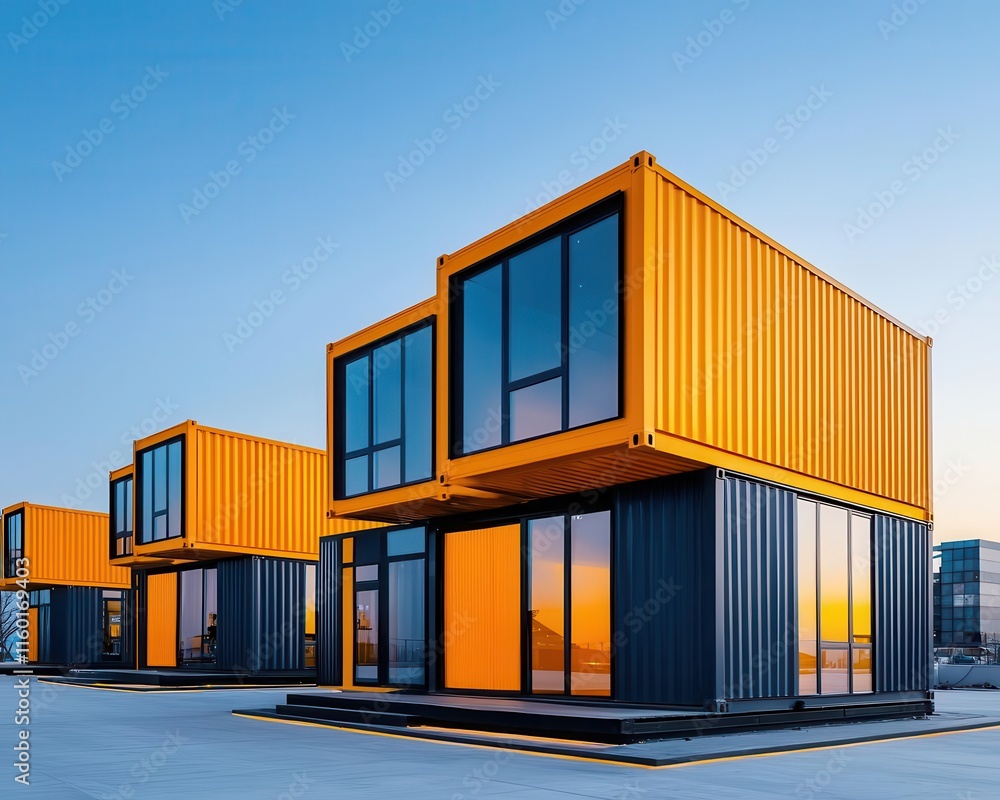 Fototapeta premium A futuristic container complex under construction, highlighting innovative architecture