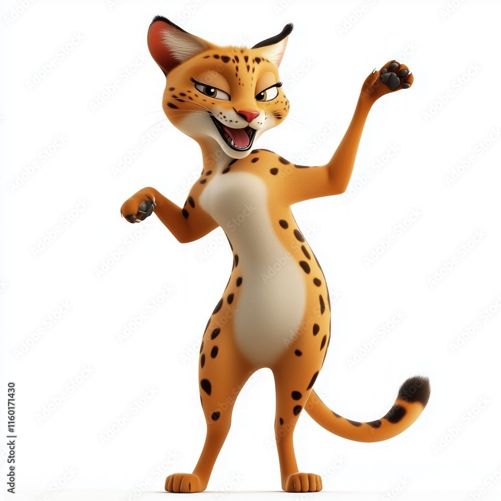 Fototapeta premium 3d rendered illustration of a serval standing