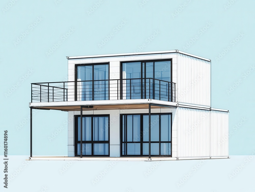 A blueprint of a container home designed for small urban lots with vertical expansions A blueprint of a container home designed for small urban lots with vertical expansions