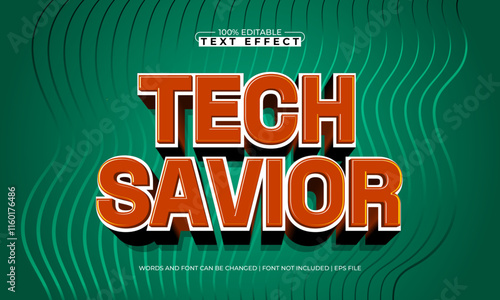 tech savior editable text effect with a techno and future text style