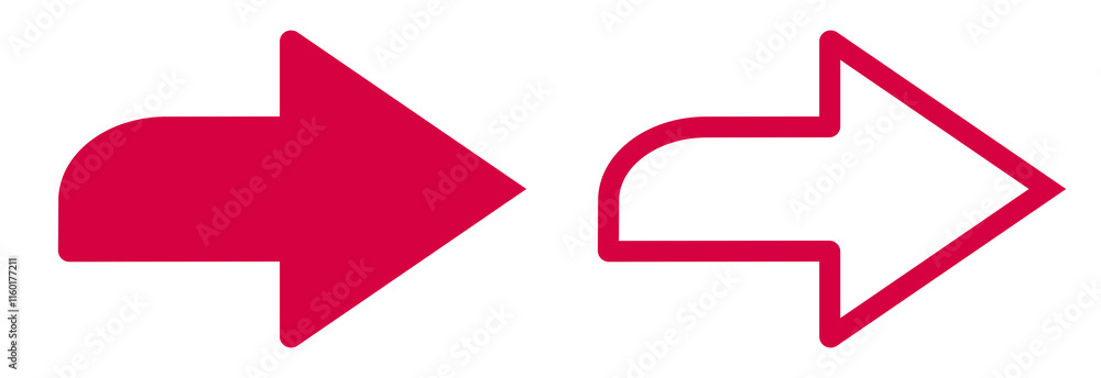 arrow road sign color solid and line arrow