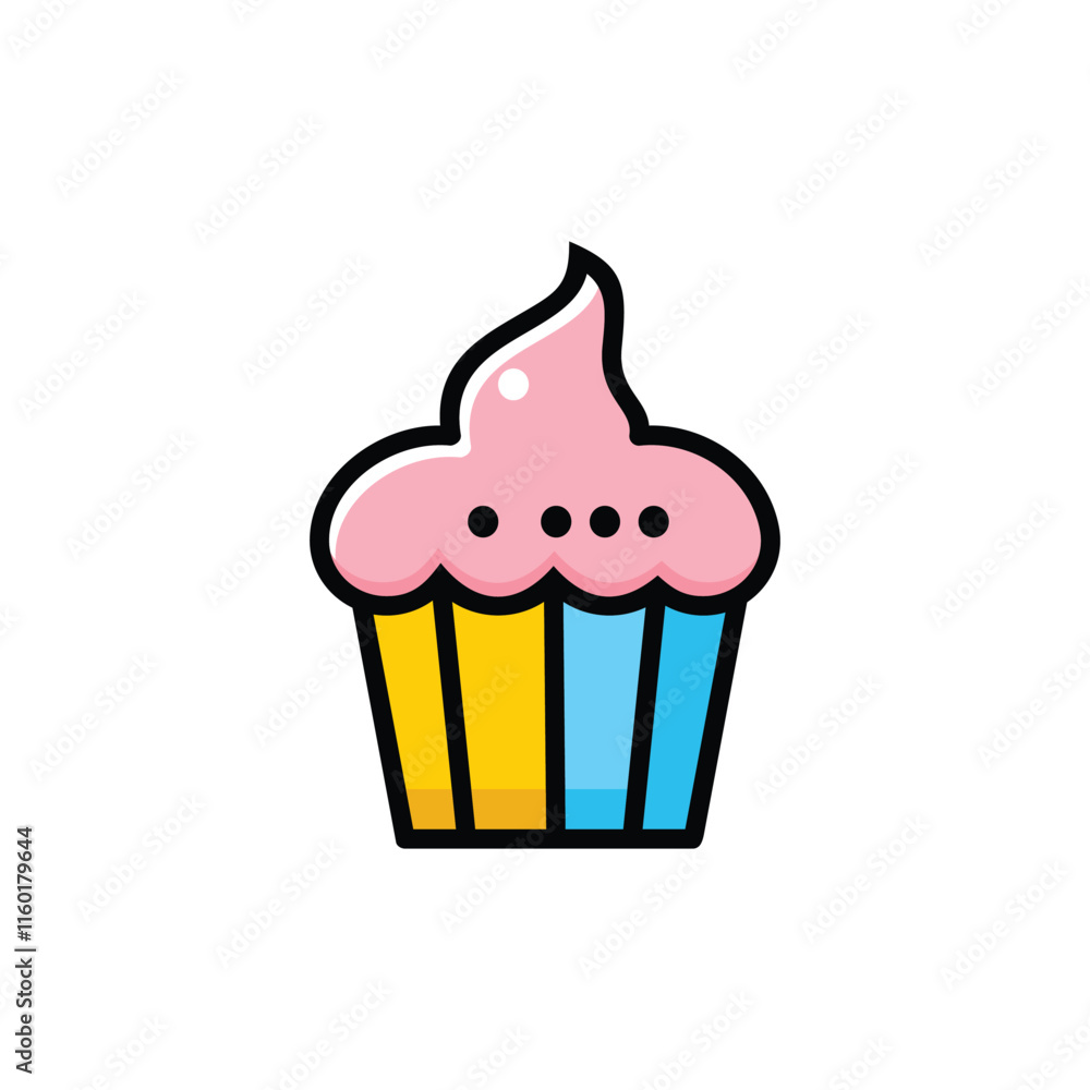 cupcake icon. flat design vector illustration cupcake icon. flat design vector illustration