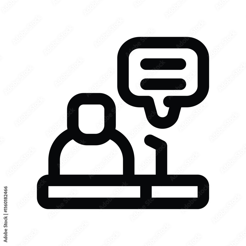 speech icon. vector line icon for your website, mobile, presentation, and logo design. speech icon. vector line icon for your website, mobile, presentation, and logo design.