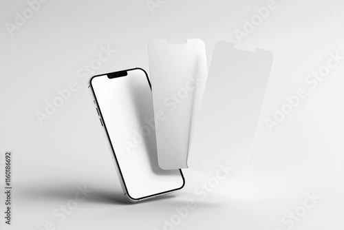  Smartphone Mockup with Transparent Screen Layers