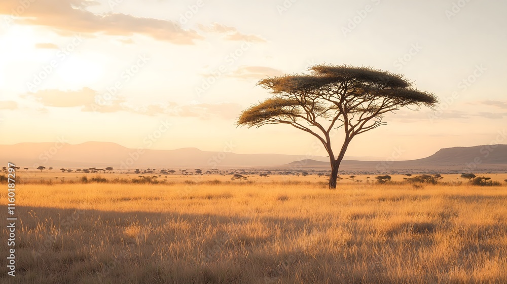 Sunset over african savanna Sunset over african savanna