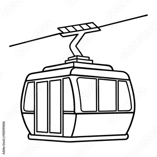 Modern Cable Car Illustration for Transport and Tourism