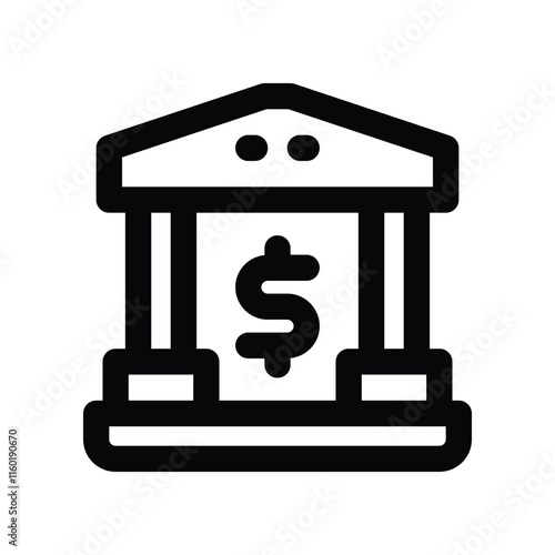 bank icon. vector line icon for your website, mobile, presentation, and logo design.