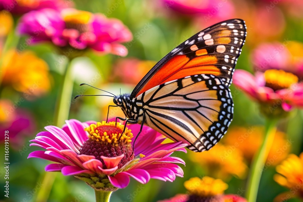 A butterfly is sitting on a pink flower A butterfly is sitting on a pink flower
