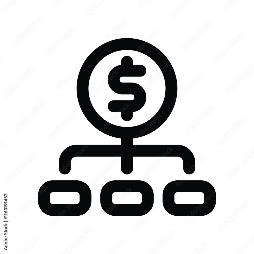 budget allocation icon. vector line icon for your website, mobile, presentation, and logo design. budget allocation icon. vector line icon for your website, mobile, presentation, and logo design.