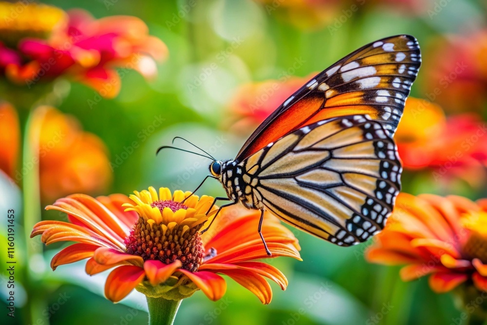 A butterfly is sitting on a pink flower A butterfly is sitting on a pink flower