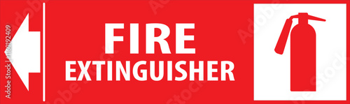 Fire extinguisher directional arrow sign vector.eps