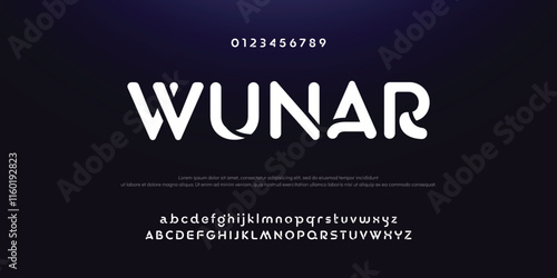 Design Modern abstract digital alphabet font. Minimal technology typography, Creative urban sport fashion futuristic font and with numbers. vector illustration.