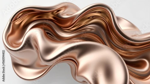 Wallpaper Mural Elegant flowing metallic fabric creating artistic shapes in a minimalist setting Torontodigital.ca