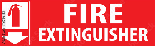 Fire fighting equipment fire extinguisher directional sign vector.eps