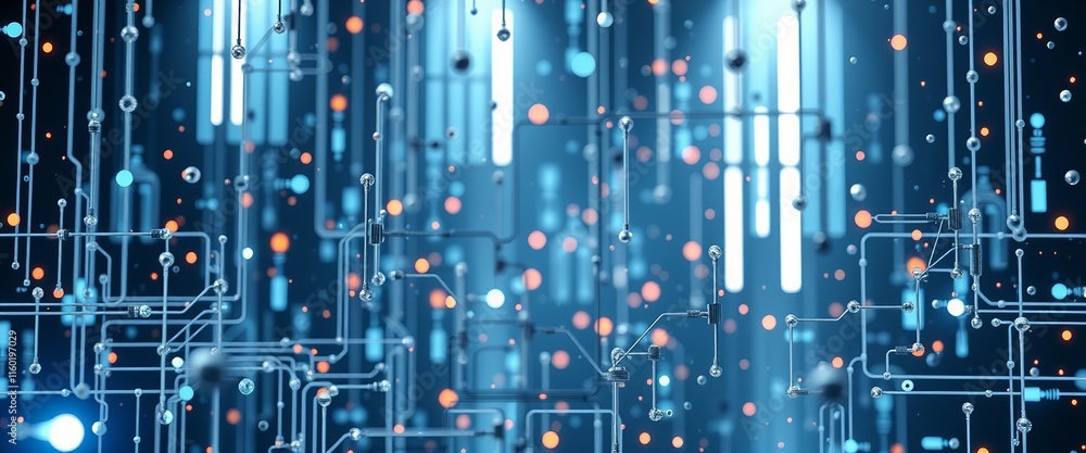 Abstract digital background with lights, circuit patterns, and electronic components Abstract digital background with lights, circuit patterns, and electronic components