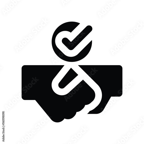 hand agreement icon. vector glyph icon for your website, mobile, presentation, and logo design.