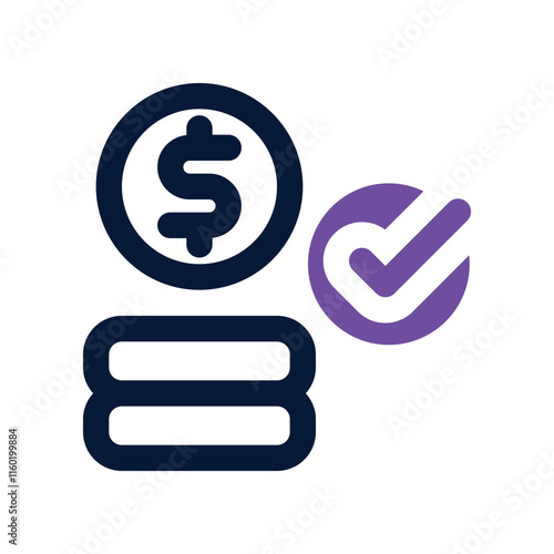 coin icon. vector dual tone icon for your website, mobile, presentation, and logo design.