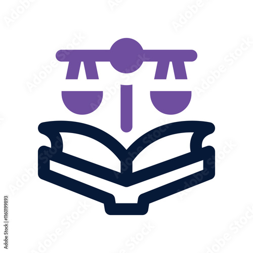 law book icon. vector dual tone icon for your website, mobile, presentation, and logo design.