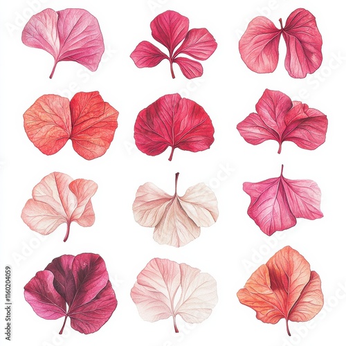 Autumn petals showcase nature beautiful white background vibrant colors close-up view artistic concept photo