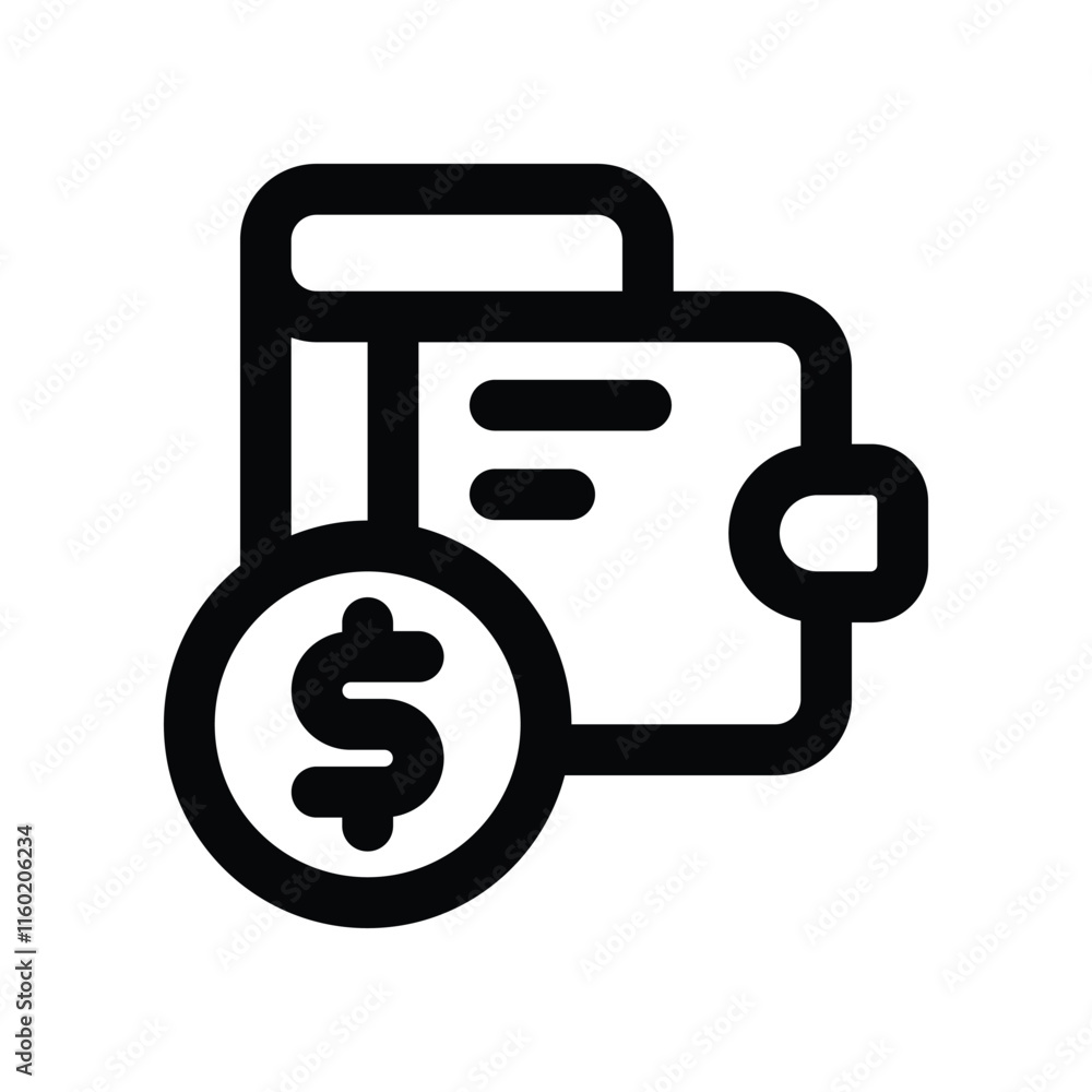 wallet icon. vector line icon for your website, mobile, presentation, and logo design. wallet icon. vector line icon for your website, mobile, presentation, and logo design.