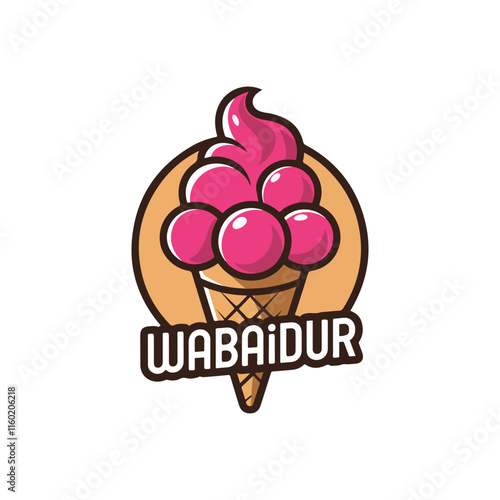 Ice Cream Simple Logo Design With Pink Concept