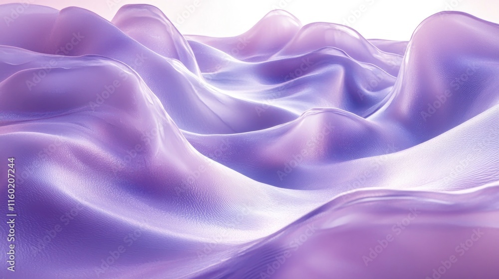 Fototapeta premium Abstract purple flowing fabric waves background.