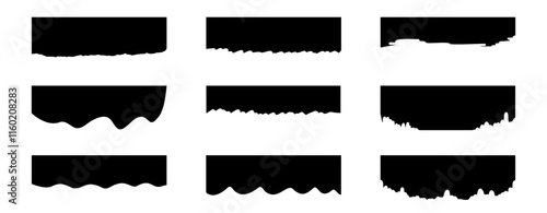 Abstract divider template vector illustration. Web top and bottom decoration. Web partition. Grunge geometric shapes.