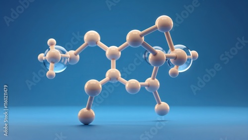 Complex molecular structure showcasing ammonium chloride's chemical composition with detailed 3D modeling. photo