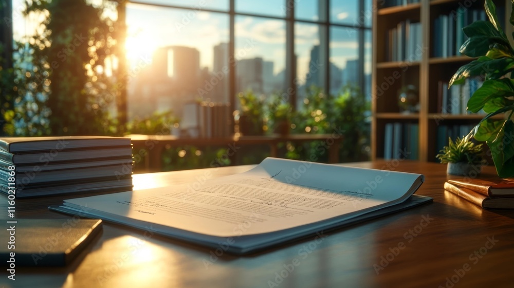 Manuscript with Editing Marks in Modern Office. Generative AI Manuscript with Editing Marks in Modern Office. Generative AI