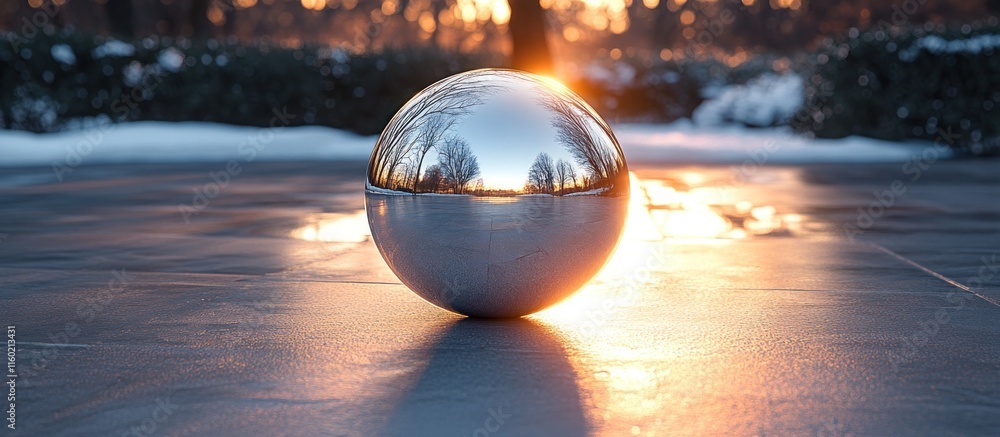 Sunset Reflection in a Chrome Sphere Sunset Reflection in a Chrome Sphere