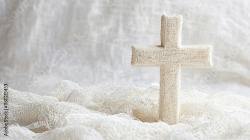 Cross Decoration on white studio background photo