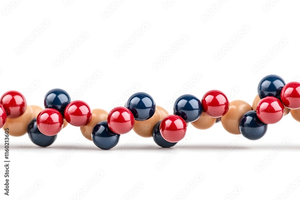 Close-up of a colorful beaded necklace design. Close-up of a colorful beaded necklace design.
