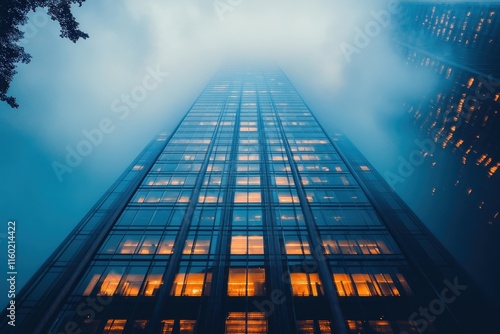 Wallpaper Mural Cityscape at Dusk: A Modern Metropolis Torontodigital.ca