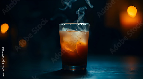 Moody style professional photograph of food or beverage conveying an ethereal spiritual vibe.  Warm, slightly dark, soft focus with light aura and mystical feeling. Low contrast. Style Associated Pres photo