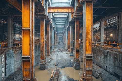 Underground Construction Site: A Glimpse into Urban Development photo