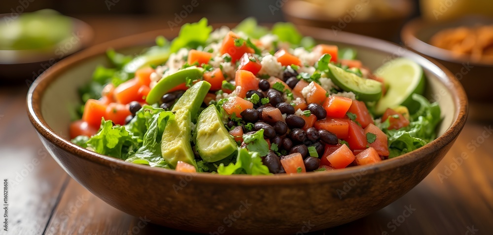 Vibrant Healthy Taco Salad with Fresh Greens and Avocado Vibrant Healthy Taco Salad with Fresh Greens and Avocado