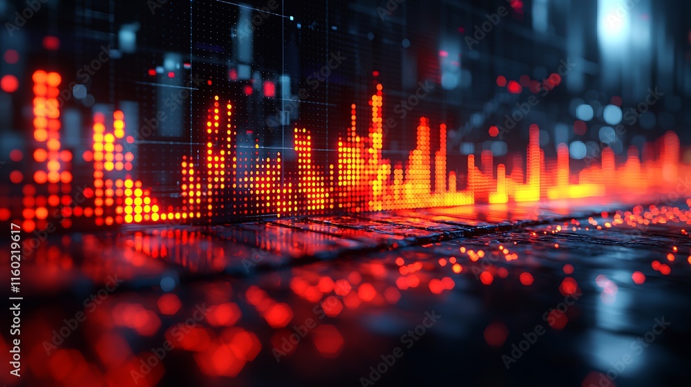 Abstract Digital Data Visualization Showing Stock Market Trends Abstract Digital Data Visualization Showing Stock Market Trends