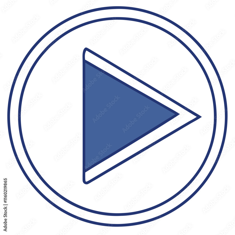 play button icon blue triangle white background play button icon blue triangle white background