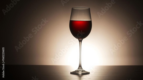 Wine glass casting sharp shadows on bright background, emphasizing shapes, background, dramatic photo